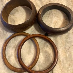 Wooden bangle bracelets